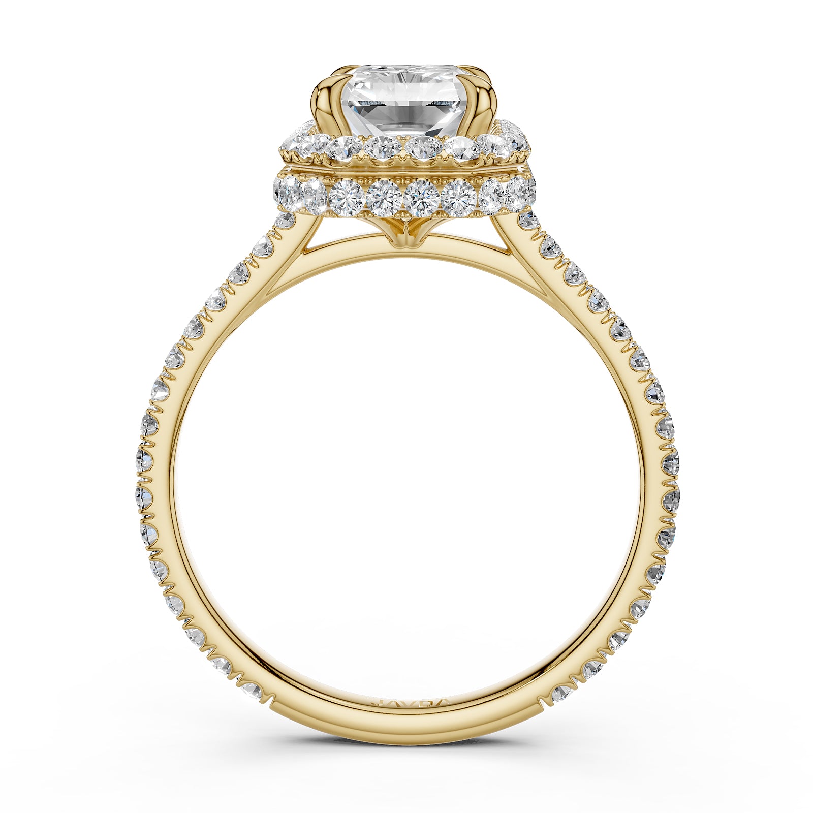 Double Halo Lab Grown Diamond Engagement Ring IGI Certified 2.53 Ctw.